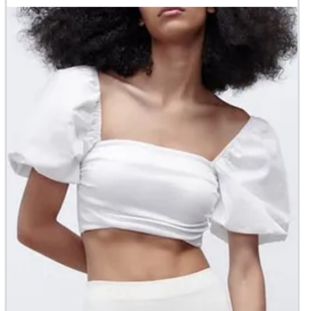 Zara white crop top